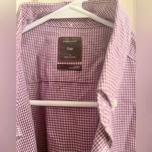 Gap “lived-in wash” purple gingham